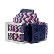 FootJoy Braided Herren Gürtel, dark denim/pink lemonade/skyway