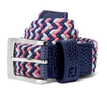 FootJoy Braided Gürtel, dark denim/pink lemonade/skyway