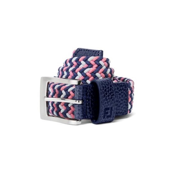 FootJoy Braided Gürtel, dark denim/pink lemonade/skyway