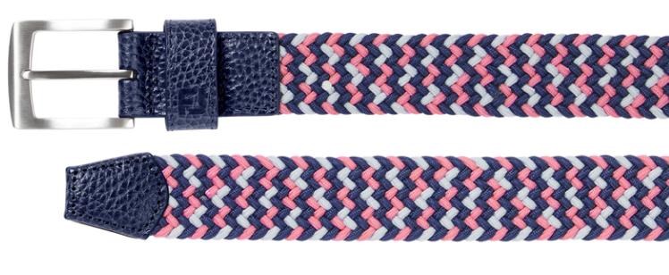 FootJoy Braided Gürtel, dark denim/pink lemonade/skyway