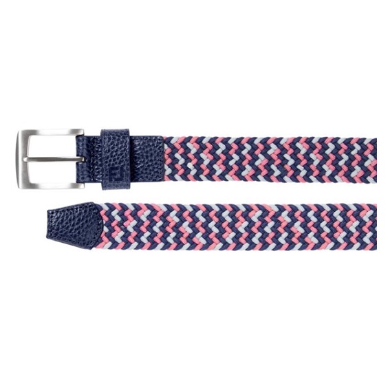 FootJoy Braided Gürtel, dark denim/pink lemonade/skyway