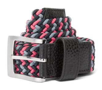 FootJoy Braided Gürtel, black/flint/hibiscus