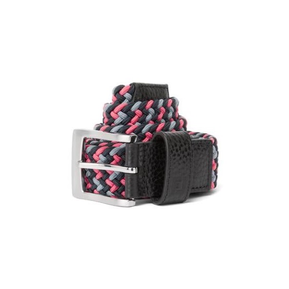 FootJoy Braided Gürtel, black/flint/hibiscus