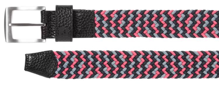 FootJoy Braided Gürtel, black/flint/hibiscus