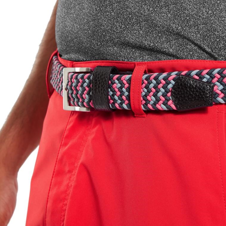 FootJoy Braided Gürtel, black/flint/hibiscus