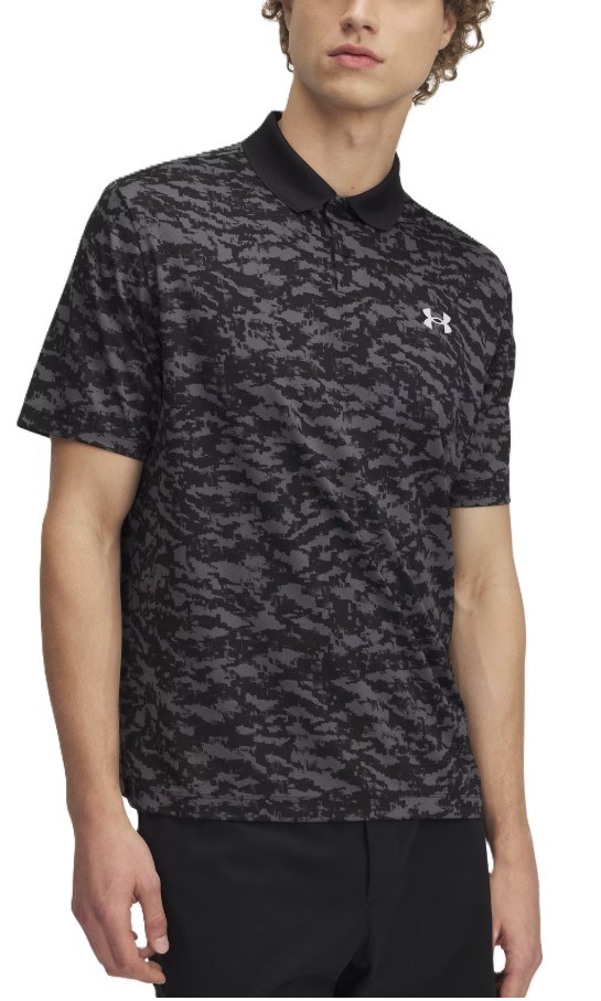 Under Armour Matchplay Printed Herren Poloshirt, schwarz