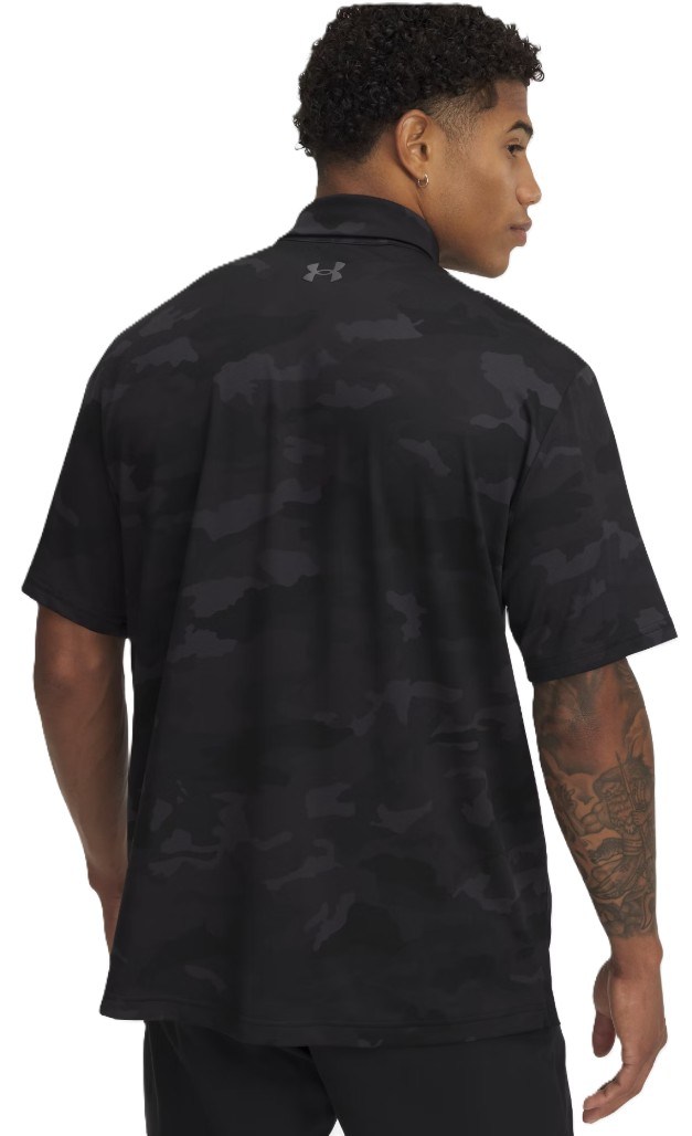 Under Armour Playoff 3.0 Printed Herren Poloshirt, schwarz