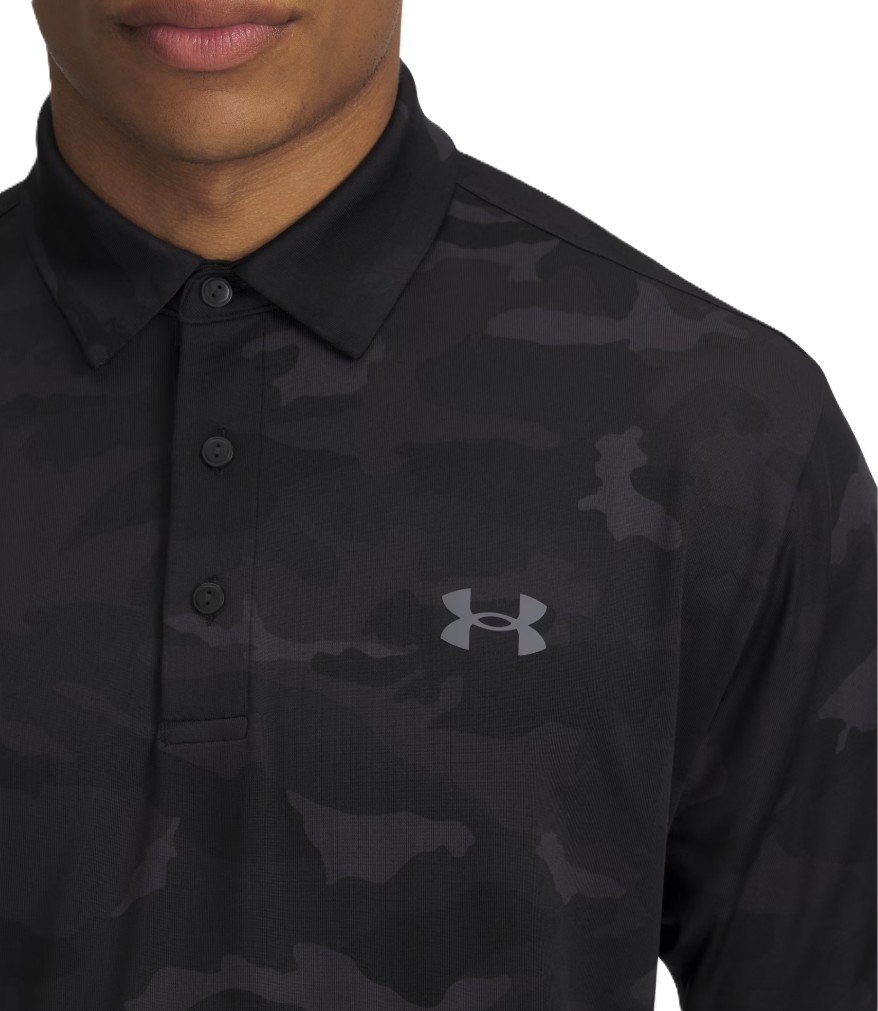 Under Armour Playoff 3.0 Printed Herren Poloshirt, schwarz