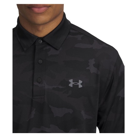 Under Armour Playoff 3.0 Printed Herren Poloshirt, schwarz