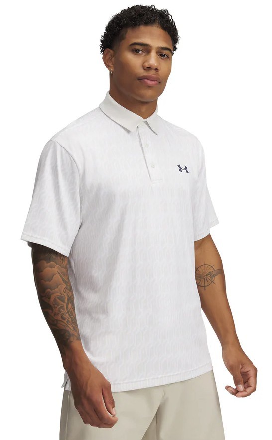 Under Armour Playoff 3.0 Printed  Herren Poloshirt, weiss