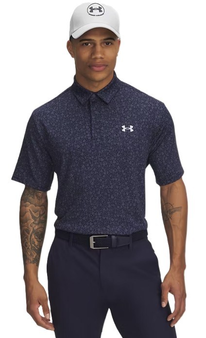 Under Armour Playoff 3.0 Printed Herren Poloshirt, dunkelblau