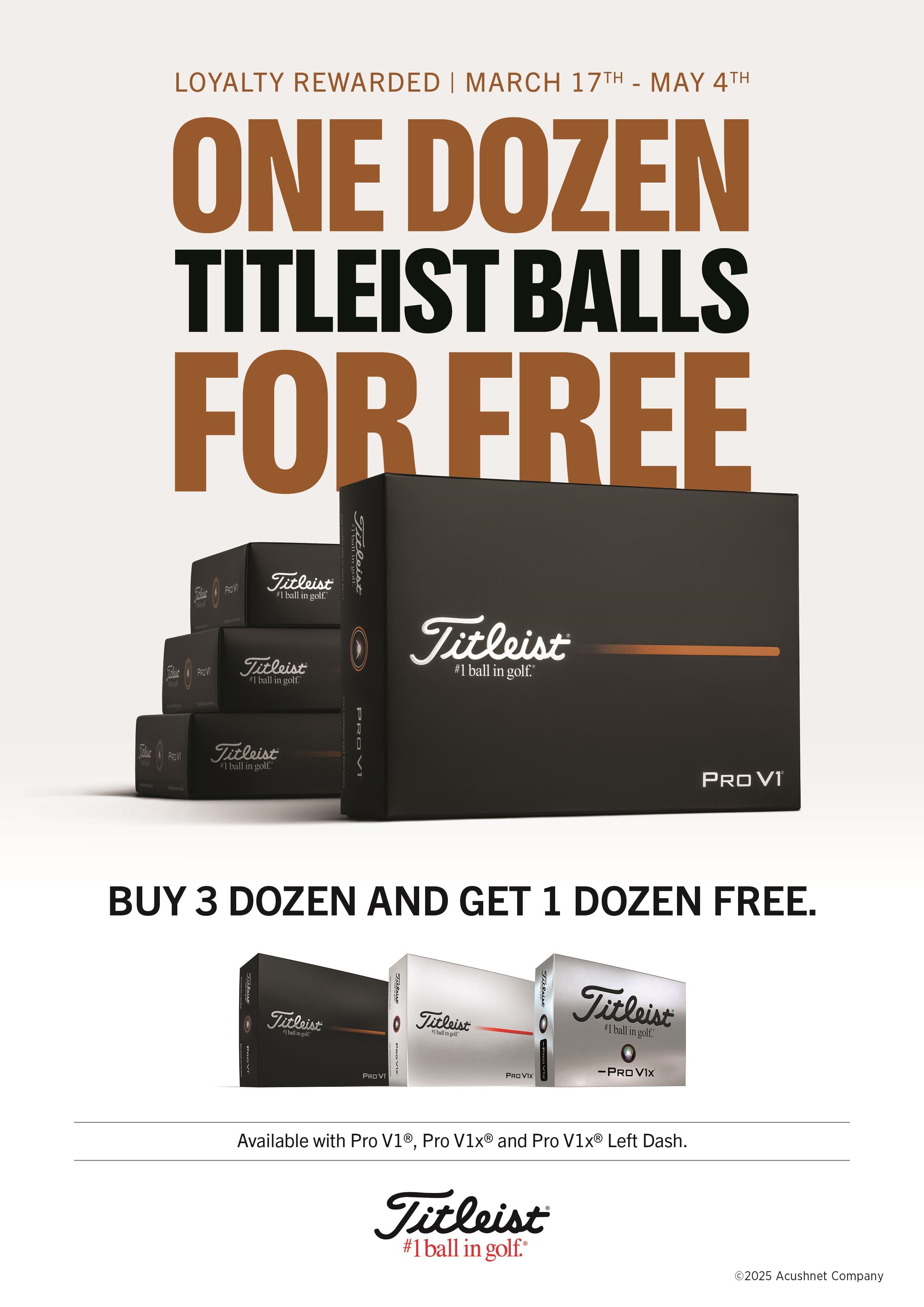 Titleist Pro V1 Loyalty: 3+1 Dutzend Gratis
