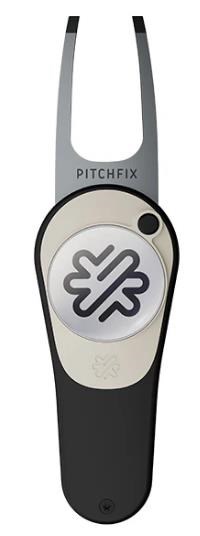 Pitchfix Icon Pitchgabel mit Ballmarker, Schwarz
