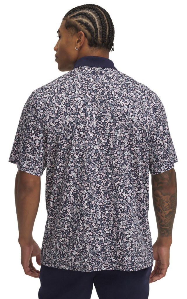 Under Armour Matchplay Printed Herren Poloshirt, blau/Blumendruck