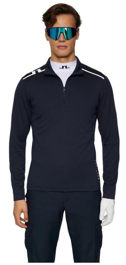 J.Lindeberg Leon Quarter Zip Mid Layer Herren Sweatshirt, JL Navy