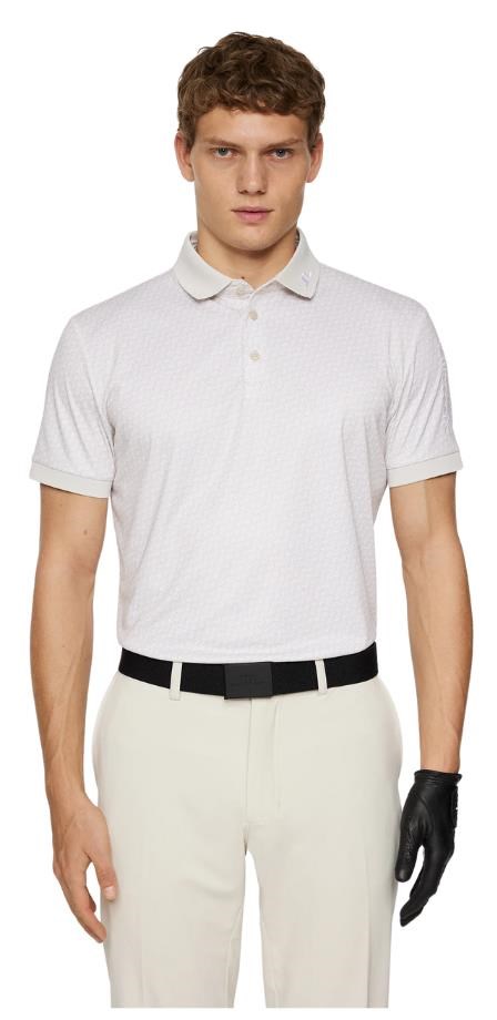 J.Lindeberg Tour Tech Print Herren Poloshirt, shadow bridge moonbeam