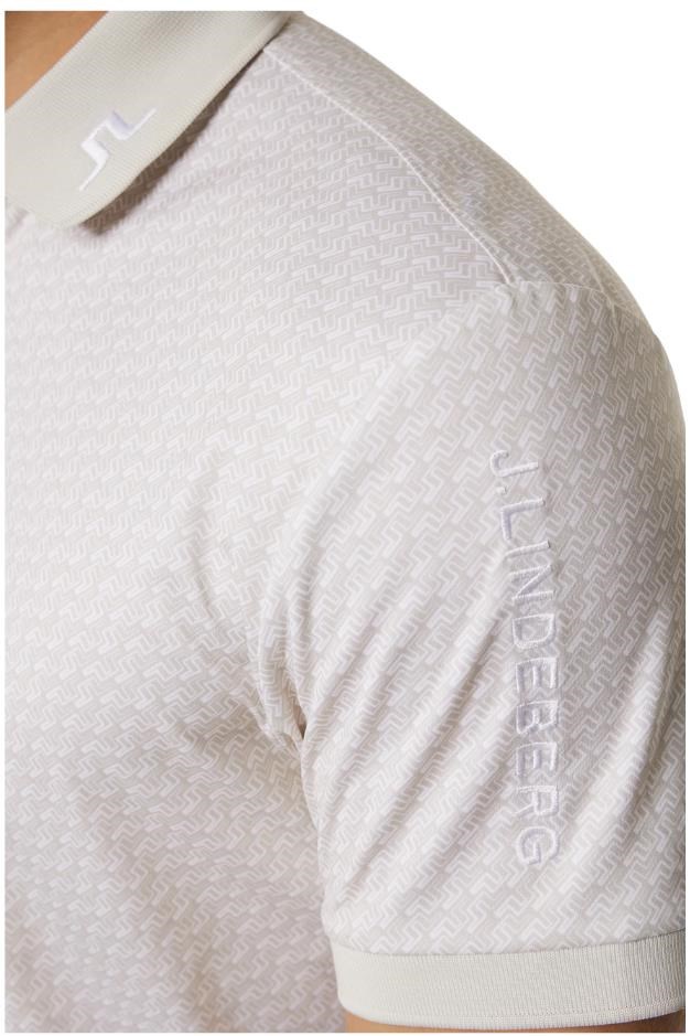 J.Lindeberg Tour Tech Print Herren Poloshirt, shadow bridge moonbeam