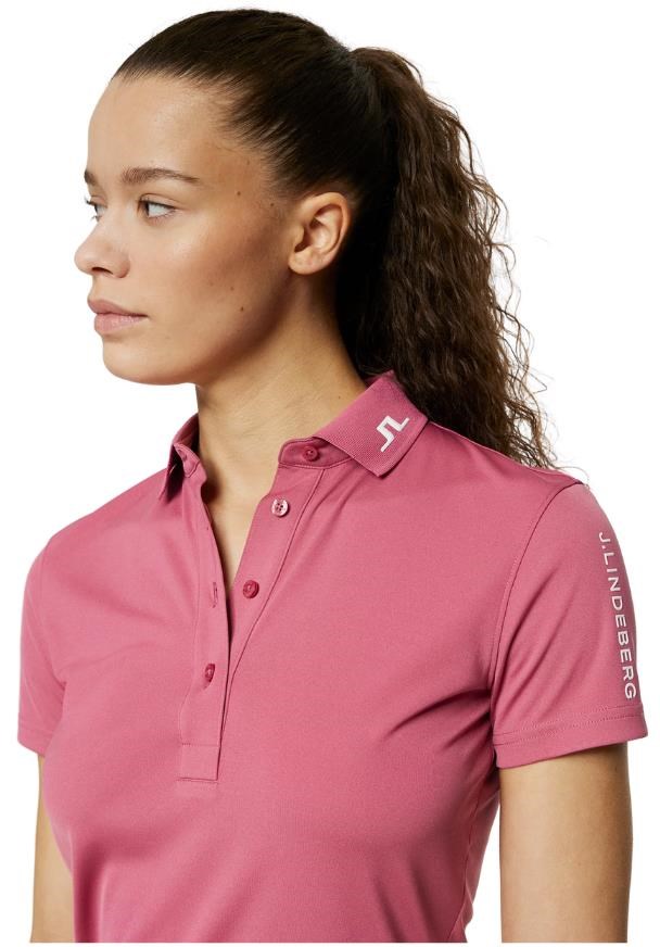 J.Lindeberg Tour Tech Damen Poloshirt, rose wine