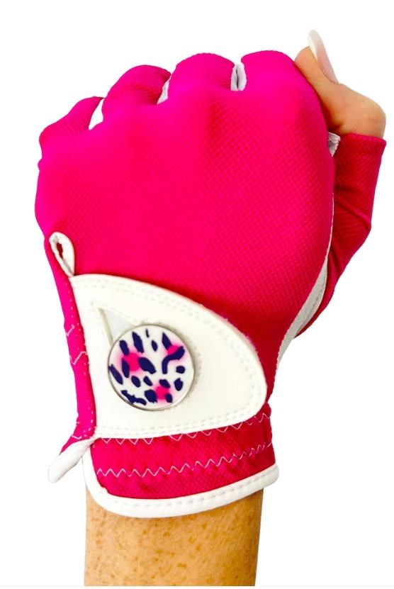 Best of Golf America Half Finger Damen Handschuh - rosa