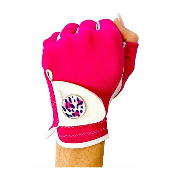 Best of Golf America Half Finger Damen Handschuh - rosa