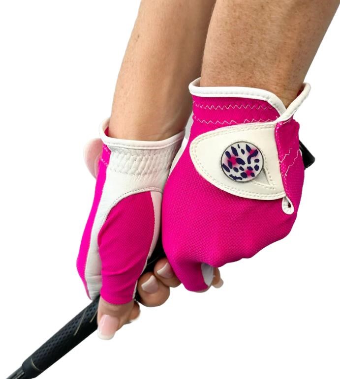 Best of Golf America Half Finger Damen Handschuh - rosa