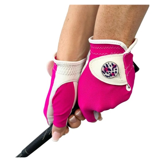 Best of Golf America Half Finger Damen Handschuh - rosa