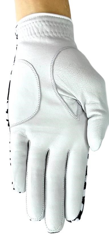 Best of Golf America Half Finger Damen Handschuh, schwarz/weiss