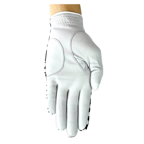 Best of Golf America Half Finger Damen Handschuh, schwarz/weiss