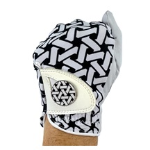 Best of Golf America Half Finger Damen Handschuh, schwarz/weiss