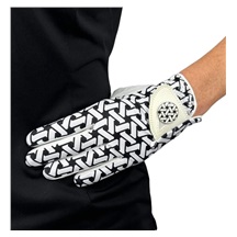 Best of Golf America Half Finger Damen Handschuh, schwarz/weiss