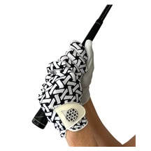 Best of Golf America Half Finger Damen Handschuh, schwarz/weiss