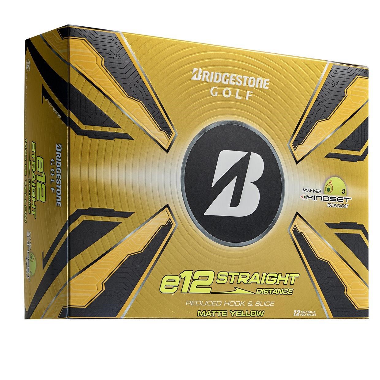 Bridgestone e12 Straight MindSet Golfbälle, gelb