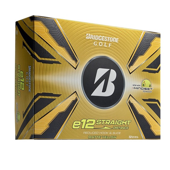 Bridgestone e12 Straight MindSet Golfbälle, gelb
