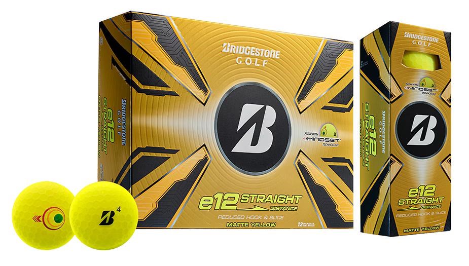 Bridgestone e12 Straight MindSet Golfbälle, gelb
