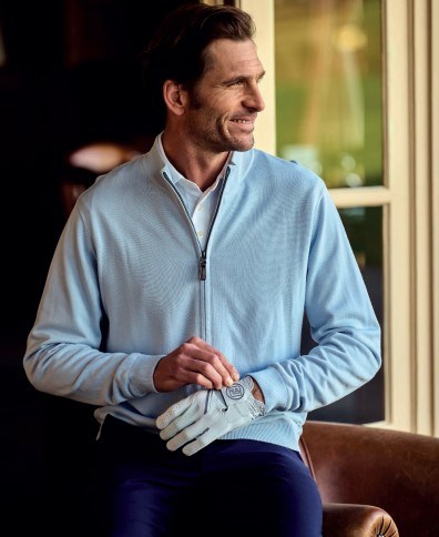 FootJoy DRIRELEASE FULL-ZIP LINED Herren Pullover, skyway