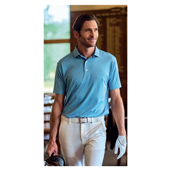 FootJoy Deco Diamond Print Herren Poloshirt, blau