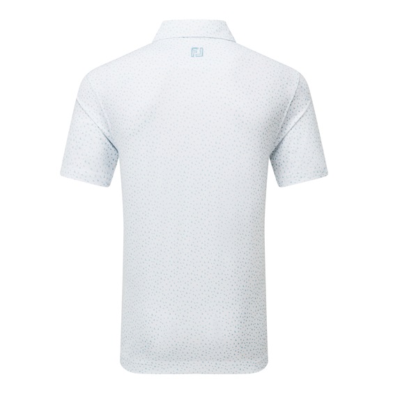 FootJoy BIRD PRINT Herren Poloshirt, weiss/blau