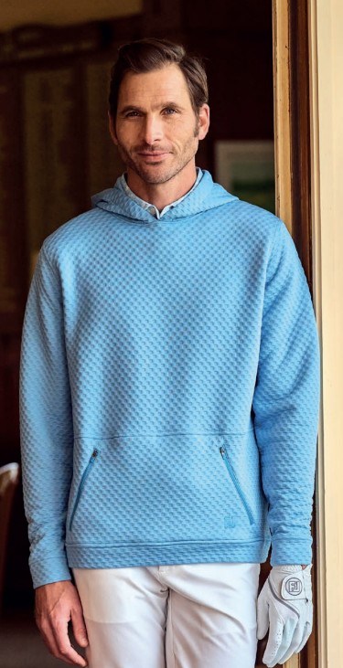 FootJoy Textured Knit Hoodie Herren Sweatshirt, blau
