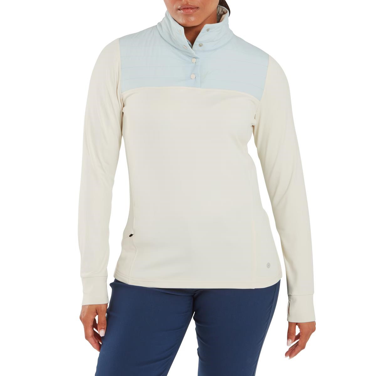 FootJoy ThermoSeries Hybrid Popover Damen Sweatshirt, off white/ice blue