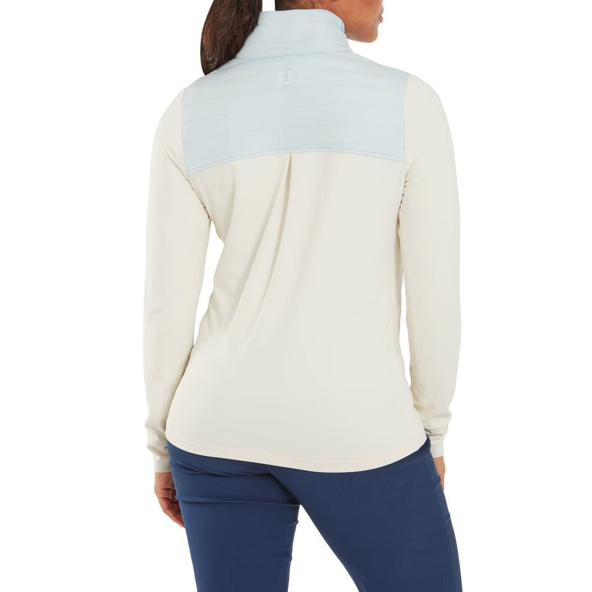 FootJoy ThermoSeries Hybrid Popover Damen Sweatshirt, off white/ice blue