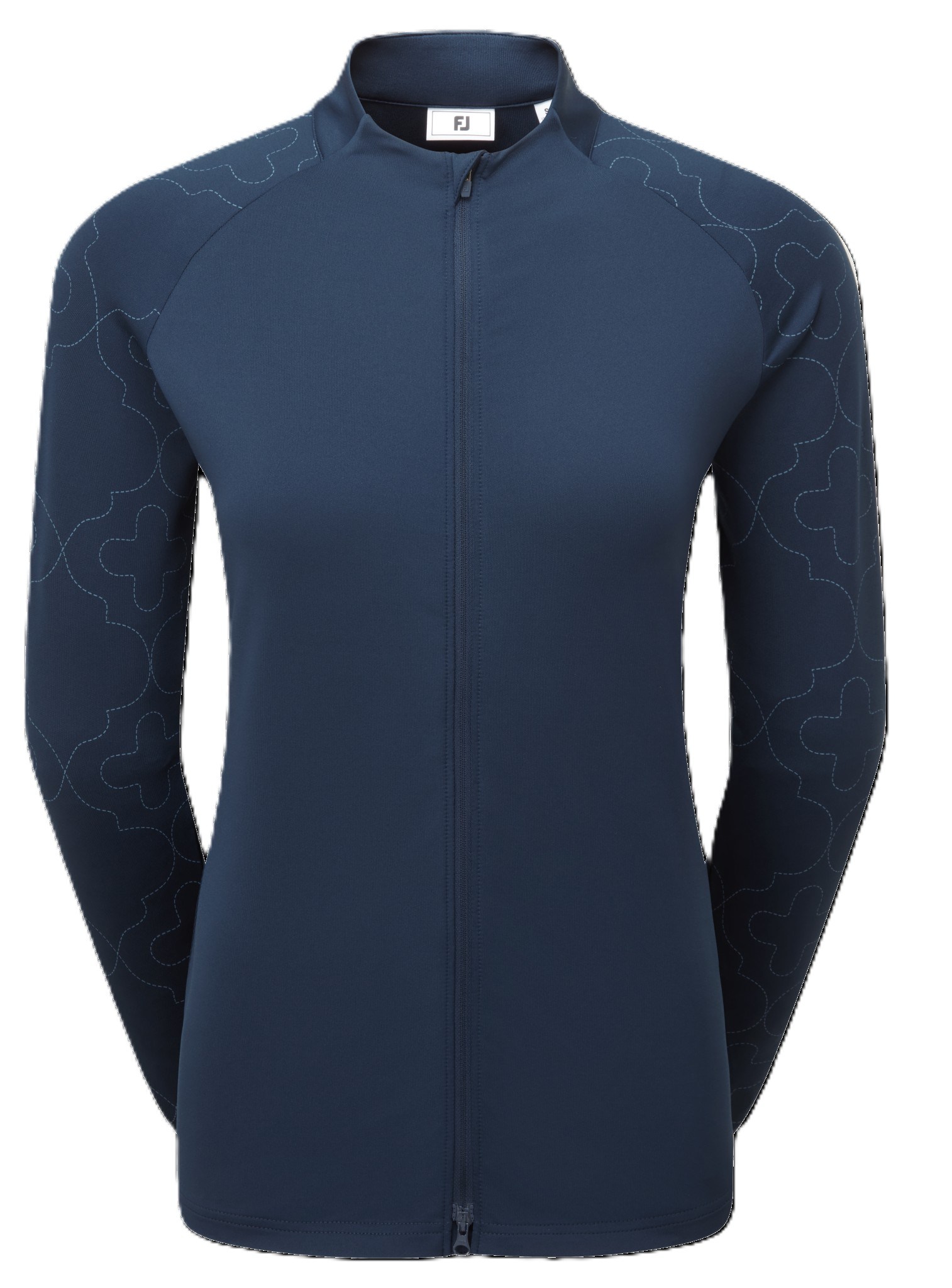 Midlayer Full Zip Printed Sleeve Damen Sweatshirt, dunkelblau