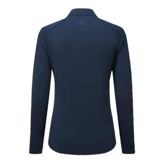 Midlayer Full Zip Printed Sleeve Damen Sweatshirt, dunkelblau