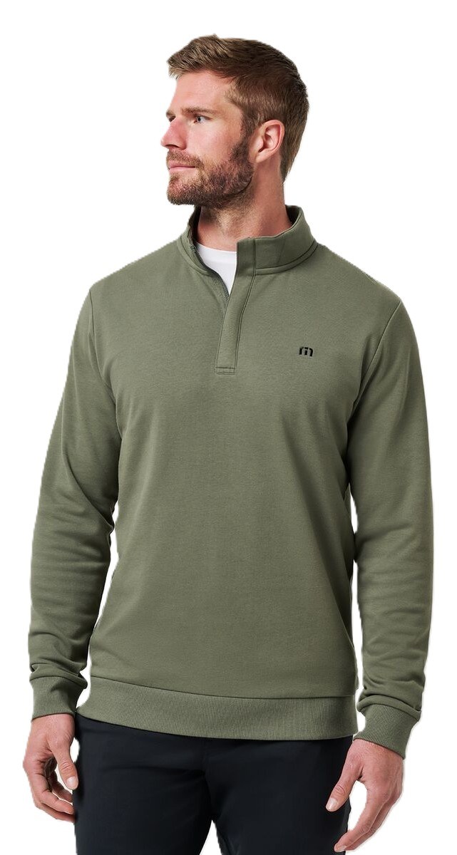 Travis Mathew CLOUD QUARTER ZIP 2.0 Hoodie Herren Sweatshirt, darrk olive