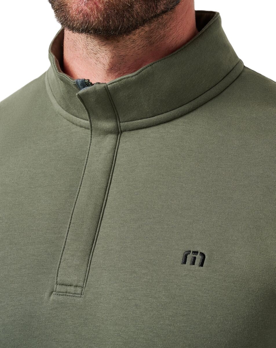 Travis Mathew CLOUD QUARTER ZIP 2.0 Hoodie Herren Sweatshirt, darrk olive