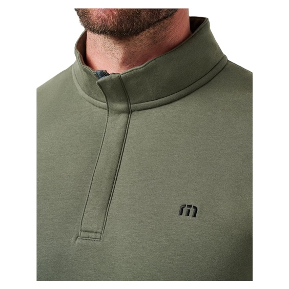 Travis Mathew CLOUD QUARTER ZIP 2.0 Hoodie Herren Sweatshirt, darrk olive