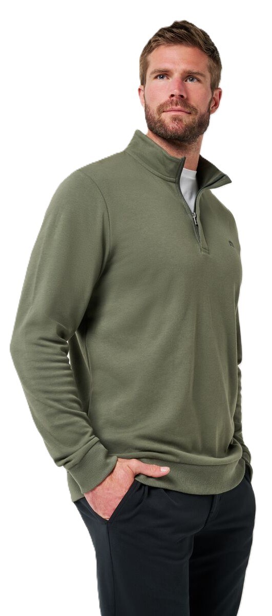 Travis Mathew CLOUD QUARTER ZIP 2.0 Hoodie Herren Sweatshirt, darrk olive