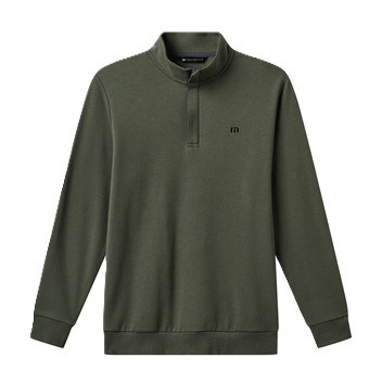 Travis Mathew CLOUD QUARTER ZIP 2.0 Hoodie Herren Sweatshirt, darrk olive