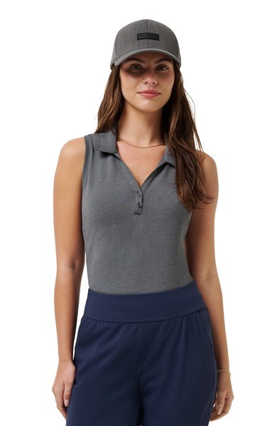 Travis Mathew Featherweight Active Damen ärmellos Poloshirt, schwarz
