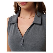 Travis Mathew Featherweight Active Damen ärmellos Poloshirt, schwarz