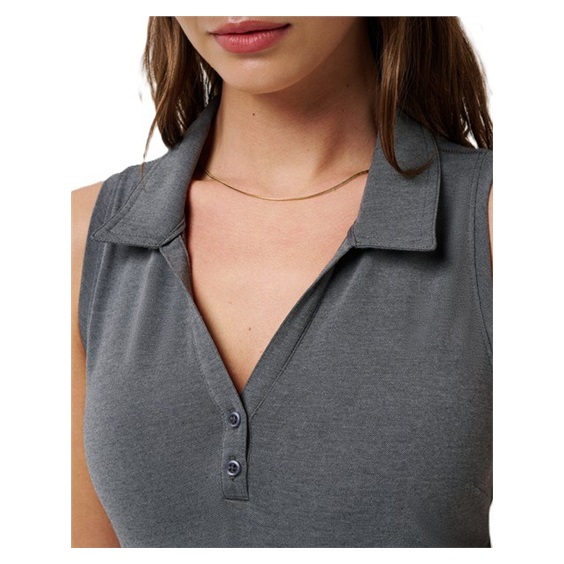 Travis Mathew Featherweight Active Damen ärmellos Poloshirt, schwarz